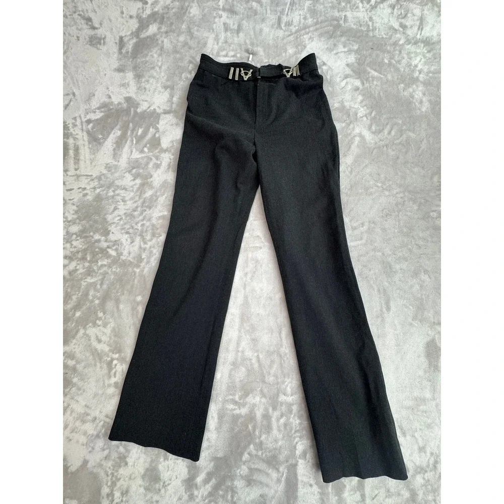 VENTIGO PARIS Black‎ Wide Leg Belted Dress Pants Trousers Women's US 10 France